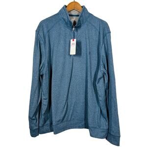 NEW! Izod Saltwater Half Zip Pullover Long Sleeve Casual Heather Blue - 2XL